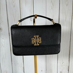 TORY BURCH • Pebbled Britten Mini Top Handle Bag